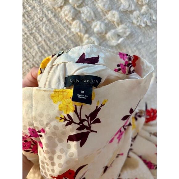 Ann Taylor Floral Dress Size 10 Pearl/Pink - Picture 7 of 8